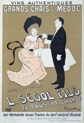 Poster advertising wines from the Medoc made by L. Segol and Sons, 1905